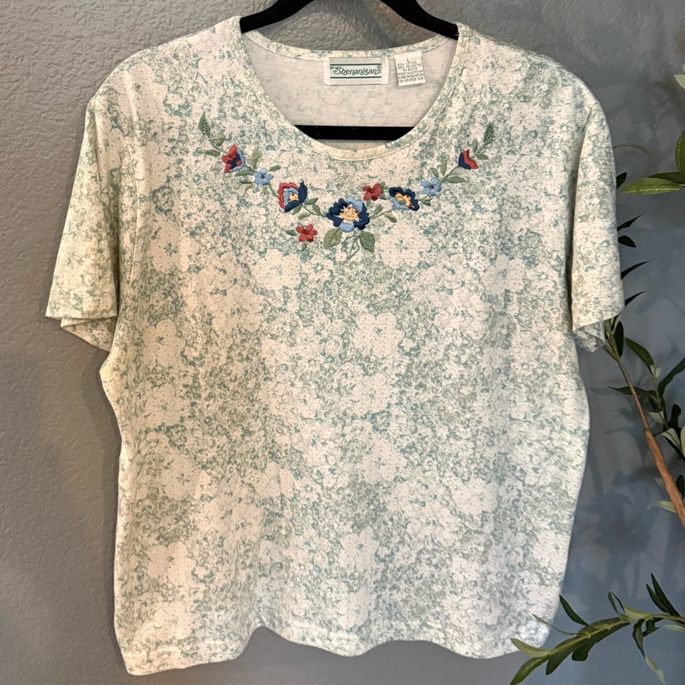 Shenanigans Embroidered Short Sleeve Top
